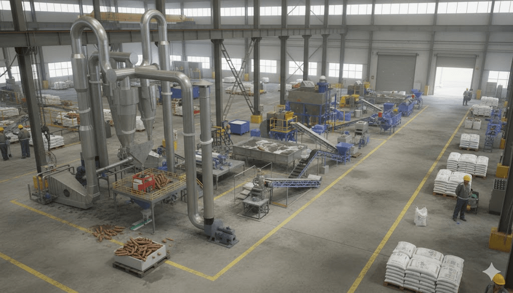 Estudio y planificación para la compra en China de una fabrica Llave en Mano para la producción de Almidón de Mandioca/Yuca&nbsp;(2023)